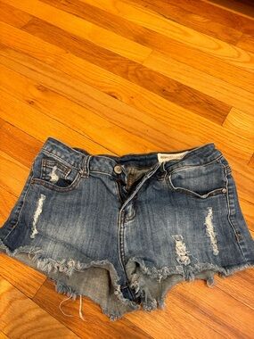 Wishlist Blue Distressed Denim Cutoff Shorts